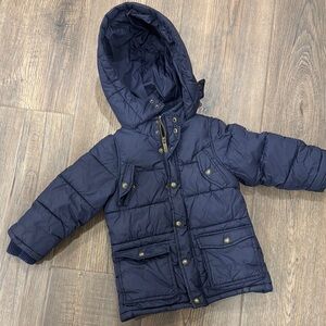 Navy Hooded Puffer Jacket